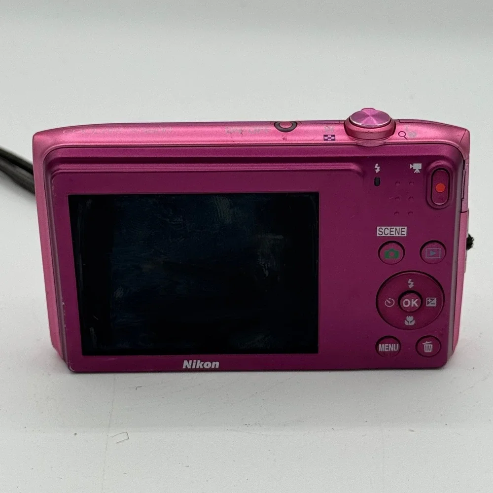 Nikon Coolpix S3600 Digital Camera Pink 20.1MP 8x Optical Zoom VR Compact Tested